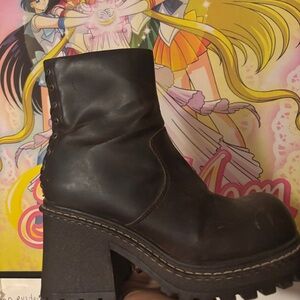 Brown Platform Ankle Boots - Women size 9.5